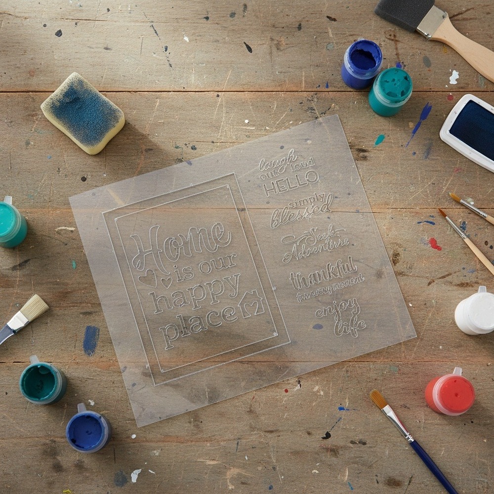 Crafter's Closet Phrase Stencils 2 Pack 13 Phrases‎ Each